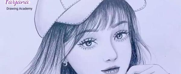 عکس نقاشی دخترانه مداد سیاه