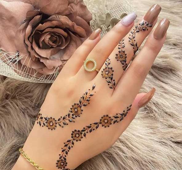عکس طرح با حنا روی دست