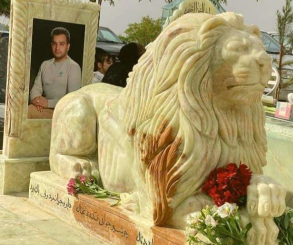 عکس شیر روی سنگ قبر