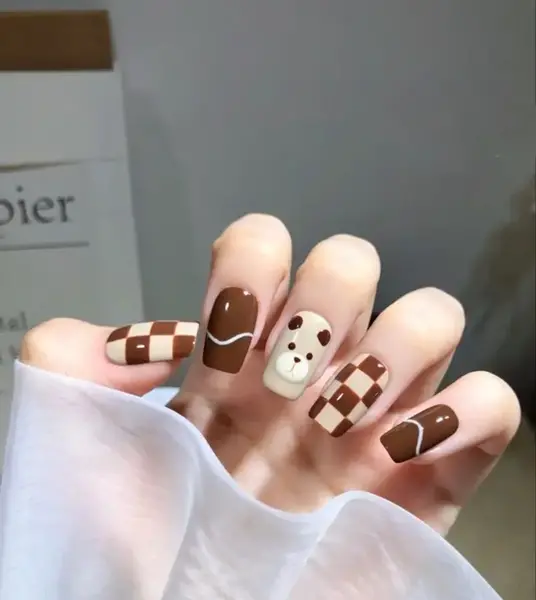 عکس طرح ناخن خرسی