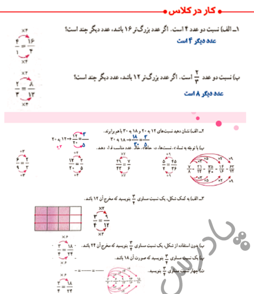 عکس کار در کلاس صفحه ۶۳ ریاضی پنجم