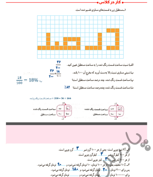 عکس کار در کلاس صفحه ۶۳ ریاضی پنجم