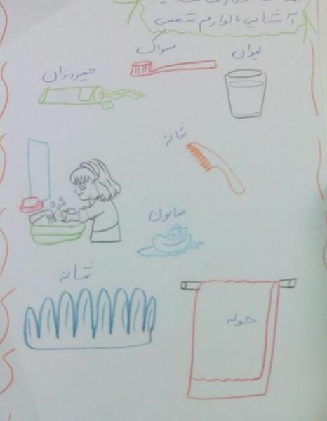 عکس نقاشی کودکانه لوازم آرایشی