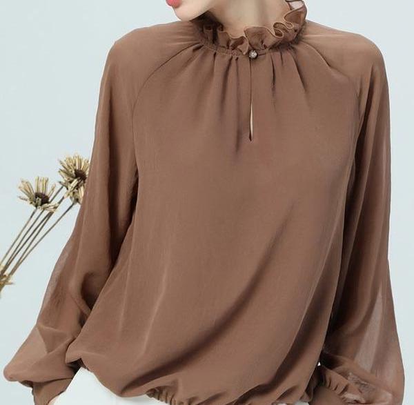 عکس شومیز یقه چین دار