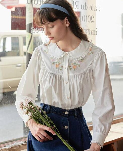 عکس شومیز یقه چین دار