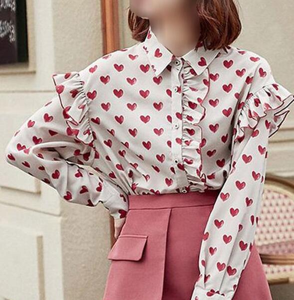 عکس شومیز یقه چین دار