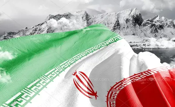 عکس پرچم ایران در طبیعت