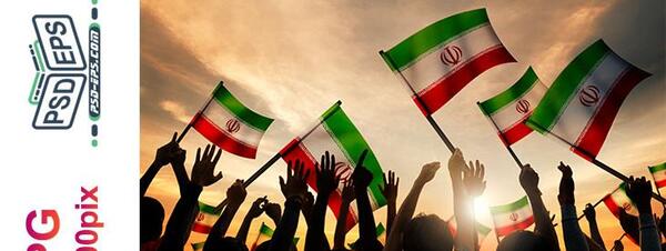 عکس پرچم ایران در طبیعت