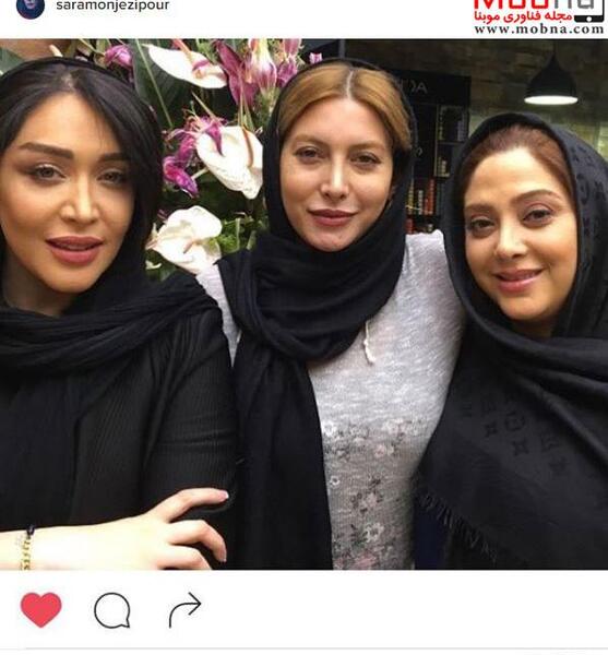 عکس سارا منجزی پور و همسرش