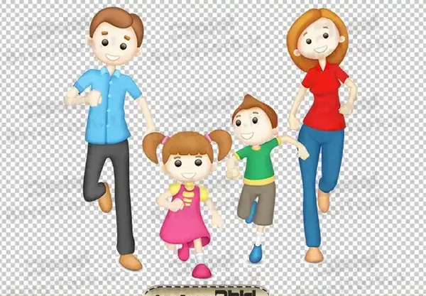 عکس نقاشی خانواده چهار نفره