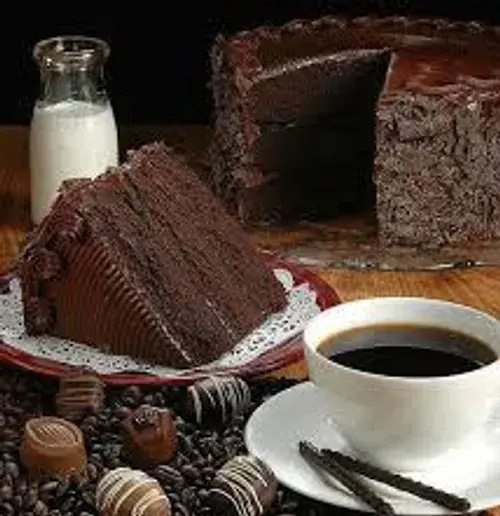 عکس قهوه و کیک شکلاتی
