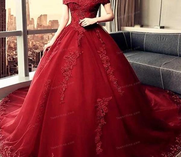 عکس لباس عروس گلبه ای