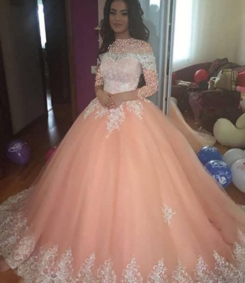 عکس لباس عروس گلبه ای