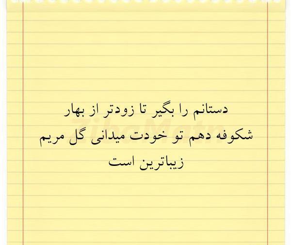 عکس نوشته ی گل مریم