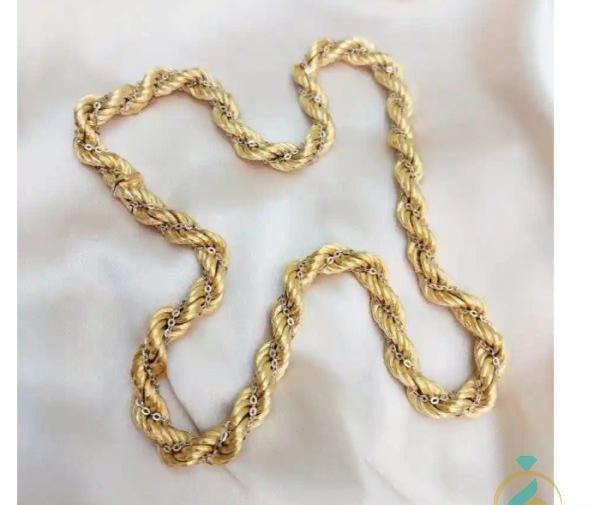 عکس زنجیر طلا طنابی