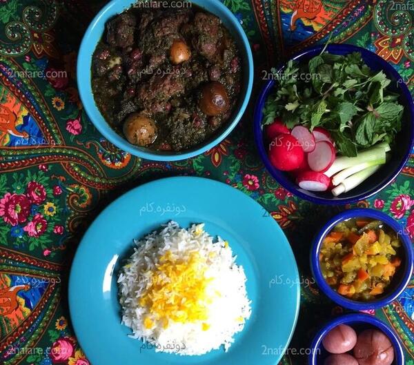 عکس قورمه سبزی با پلو