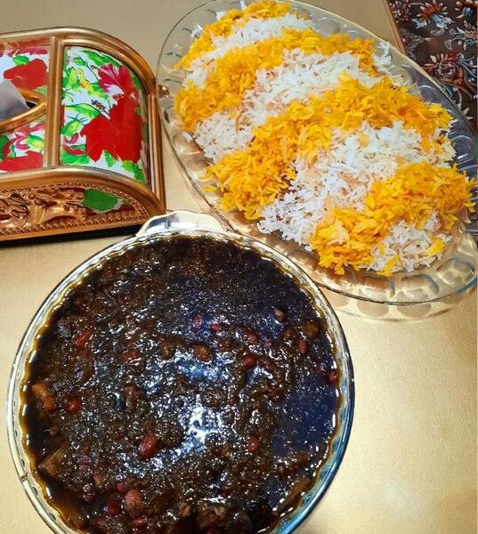 عکس قورمه سبزی با پلو