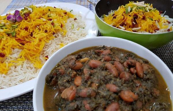عکس قورمه سبزی با پلو