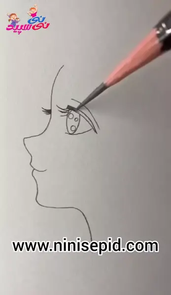 عکس نقاشی دختر نیم رخ