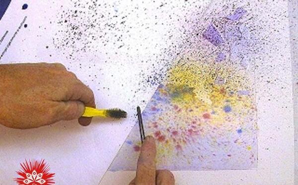 عکس نقاشی با آبرنگ روی صورت ساده
