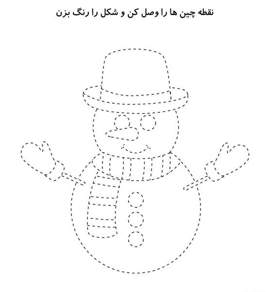 عکس آدم برفی برای رنگ آمیزی
