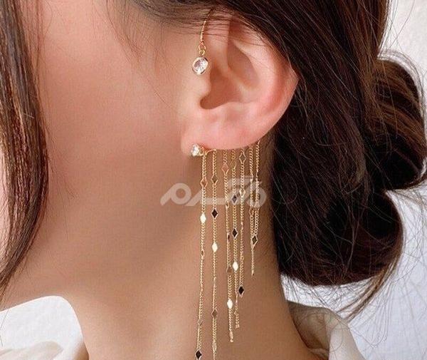عکس گوشواره ریشه ای طلا