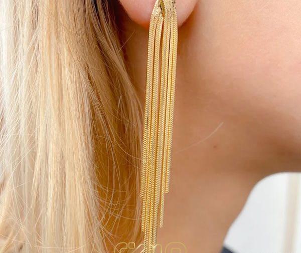 عکس گوشواره ریشه ای طلا