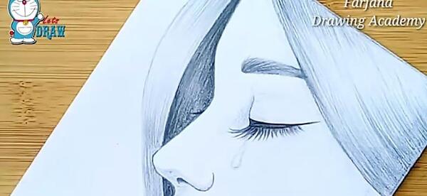 عکس نقاشی دخترونه غمگین جدید