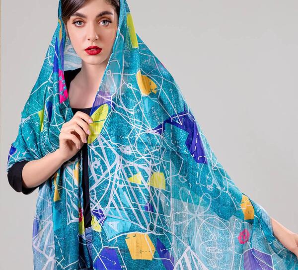 عکس شال سبز آبی