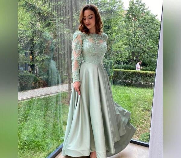 عکس لباس مجلسی ساده بلند اینستاگرام