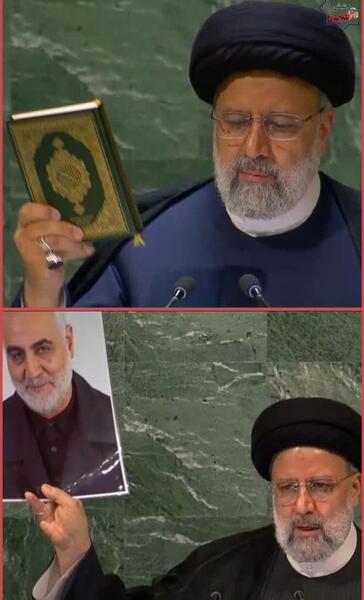 عکس شهید سلیمانی در سازمان ملل