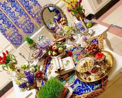 عکس سفره هفت سین جدید روی زمین