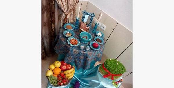 عکس سفره هفت سین جدید روی زمین