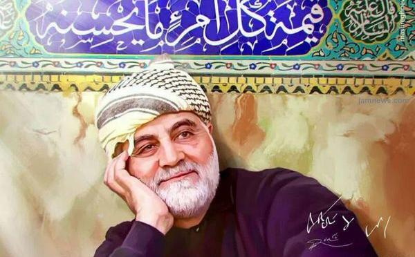 عکس قاسم سلیمانی با چفیه