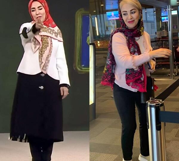 عکس علی صادقی در لباس زنانه مجری اخبار
