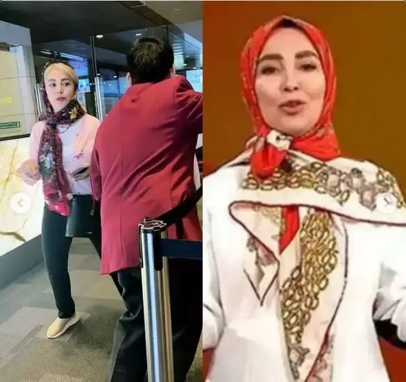 عکس علی صادقی در لباس زنانه مجری اخبار