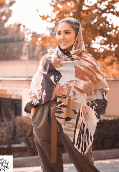 عکس روسری قهوه ای