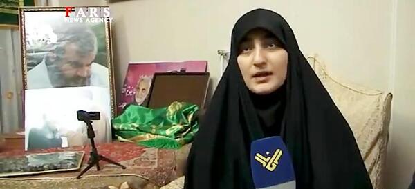 عکس دختر حاج قاسم سلیمانی بی حجاب