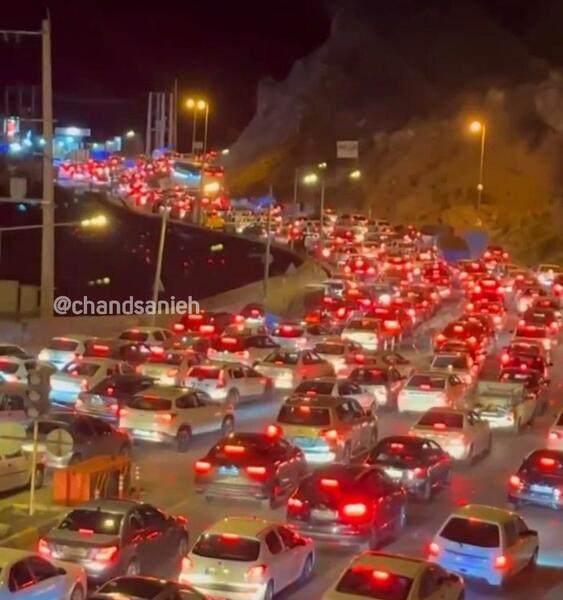 عکس جاده چالوس در شب