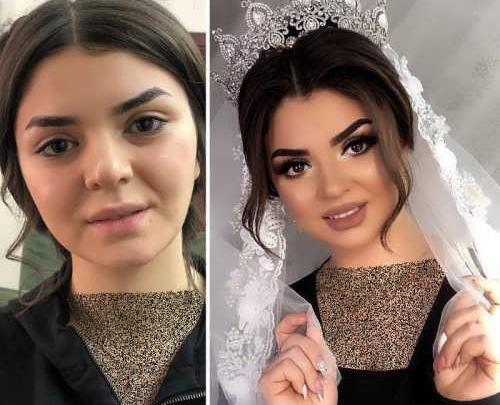 عکس های عروس قبل وبعد از ارایش