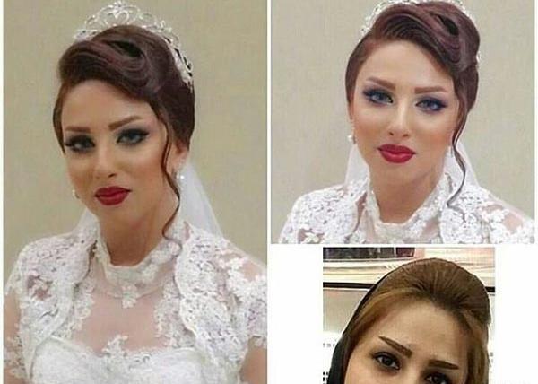 عکس های عروس قبل وبعد از ارایش