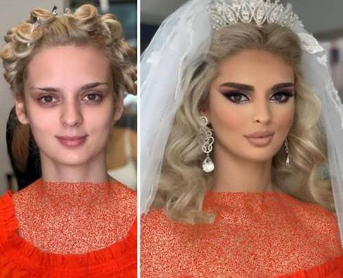 عکس های عروس قبل وبعد از ارایش