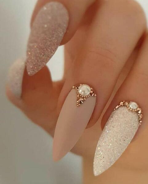 عکس مدل کاشت ناخن عروس شیک