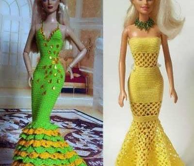 عکس ایده های ساخت لباس باربی با استفاده از جوراب