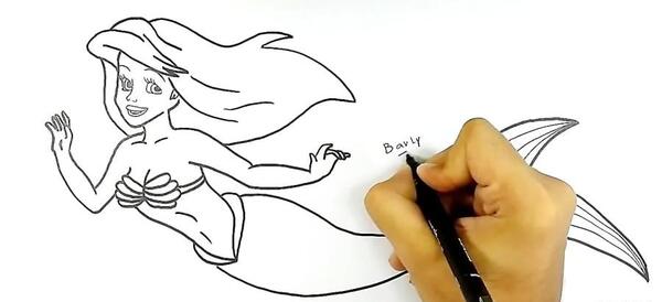 عکس پری دریایی نقاشی آسان