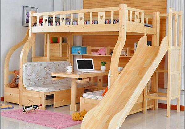 عکس تخت دو طبقه سرسره دار