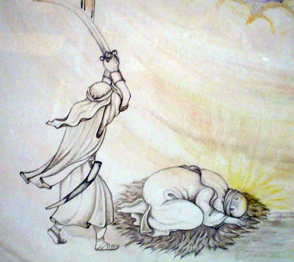 عکس نقاشی امام علی کودکانه