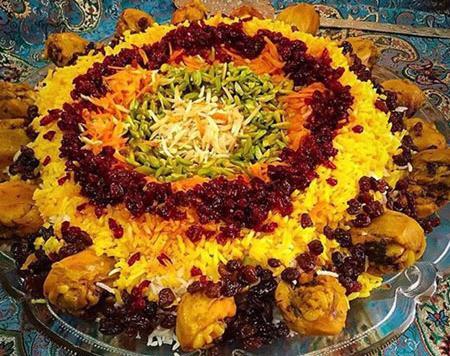 عکس تصاویر تزیین زرشک پلو با مرغ مجلسی