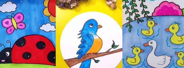 عکس طرح نقاشی کودکانه زیبا