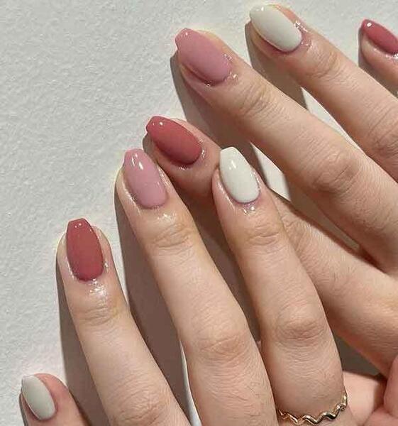 عکس مدل ژلیش ناخن طبیعی کوتاه